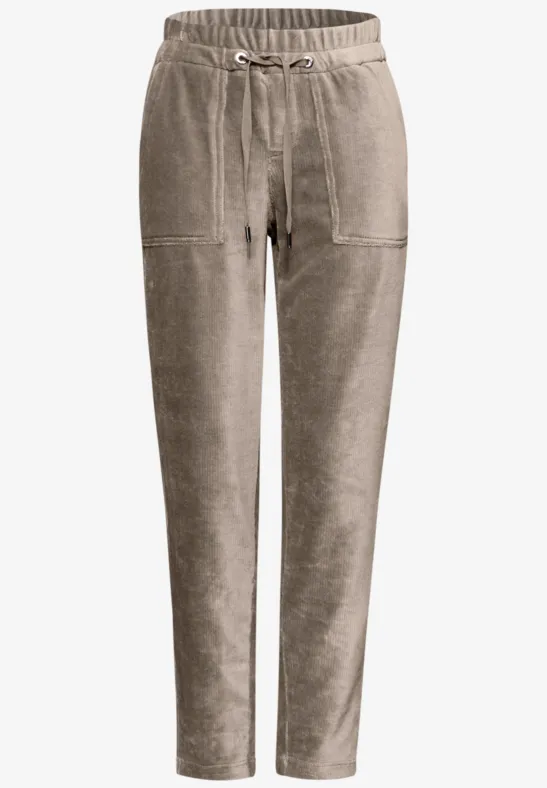 Loose Fit corduroy broek silk brown