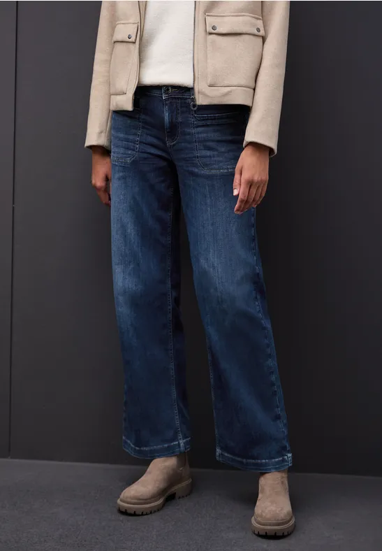 Wide Legs Jeans indigo washed