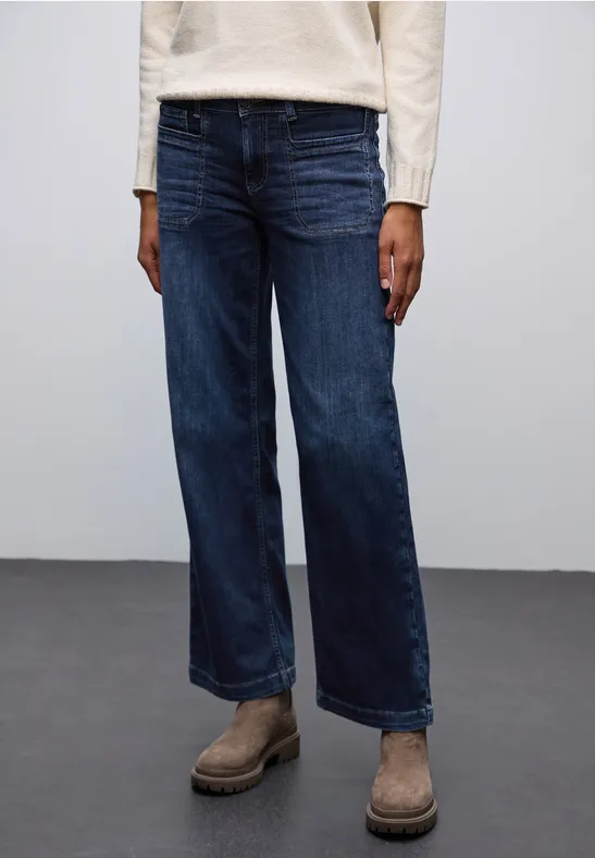 Wide Legs Jeans indigo washed