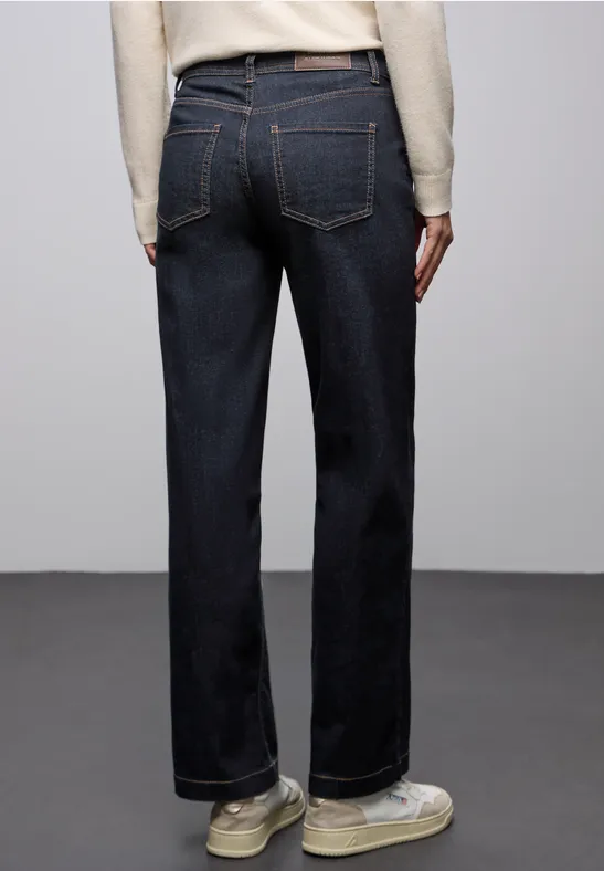 Uitgerolde Wide Legs jeans rinsed wash