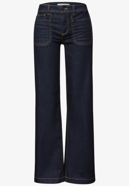Uitgerolde Wide Legs jeans rinsed wash