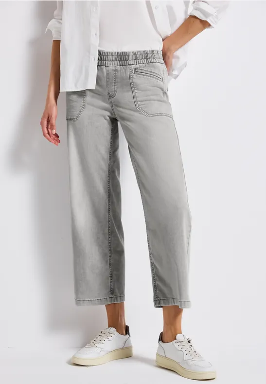 Culotte en jean Light Grey Random Washed