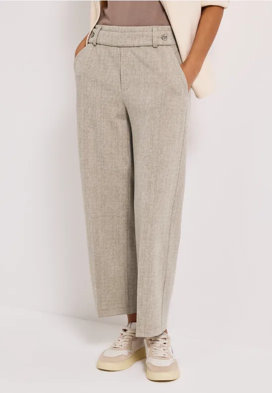 Gemêleerde broek met rechte leg malted beige