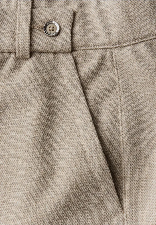 Gemêleerde broek met rechte leg malted beige