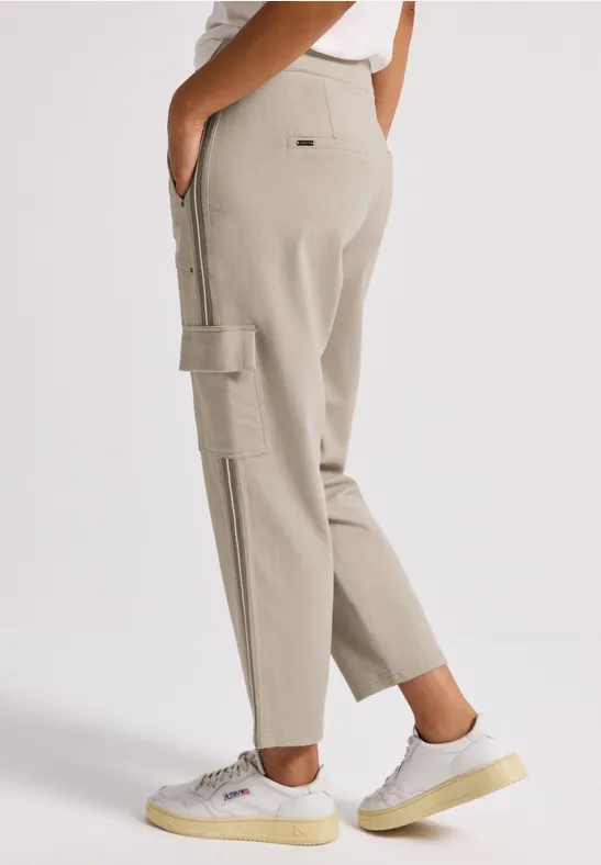 Cargo broek met Gallo strepen morning beige