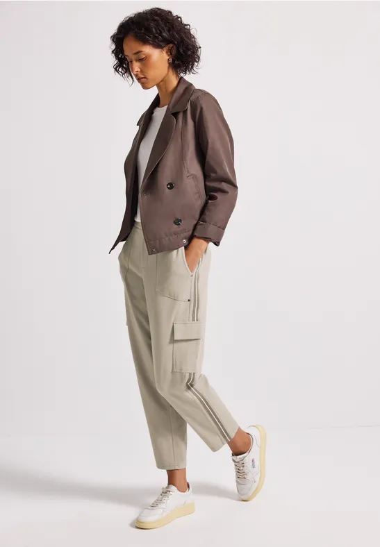 Cargo broek met Gallo strepen morning beige