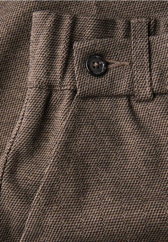 Broek met gedessineerde straight legs bark brown