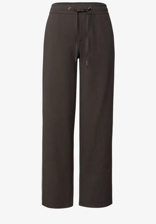 Gestructureerde broek met rechte leg deep roast brown