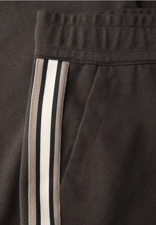 Gestructureerde broek met rechte leg deep roast brown