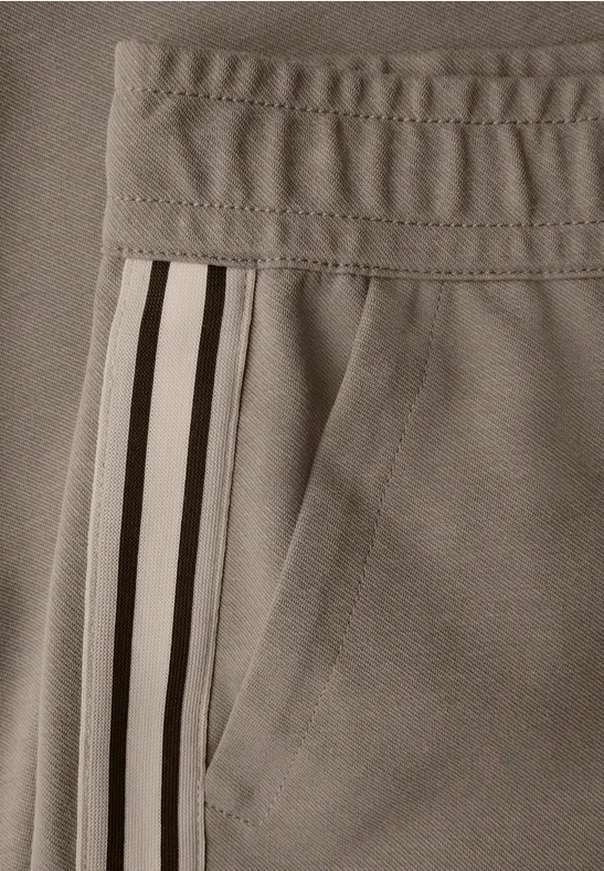 Gestructureerde broek met rechte leg bark brown