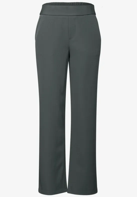 Twill broek met rechte pijpen balsam green