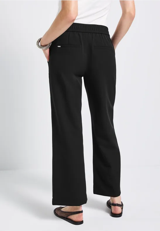 Wide Leg Twill Hose Black