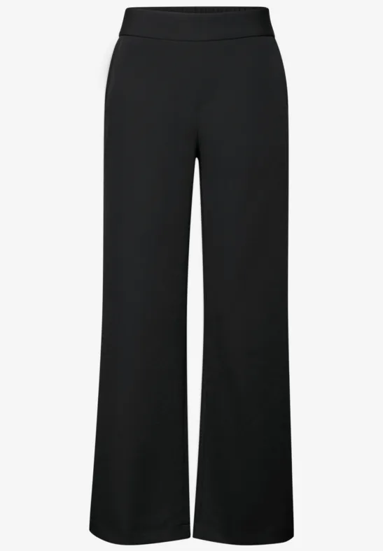 Wide Leg Twill Hose Black