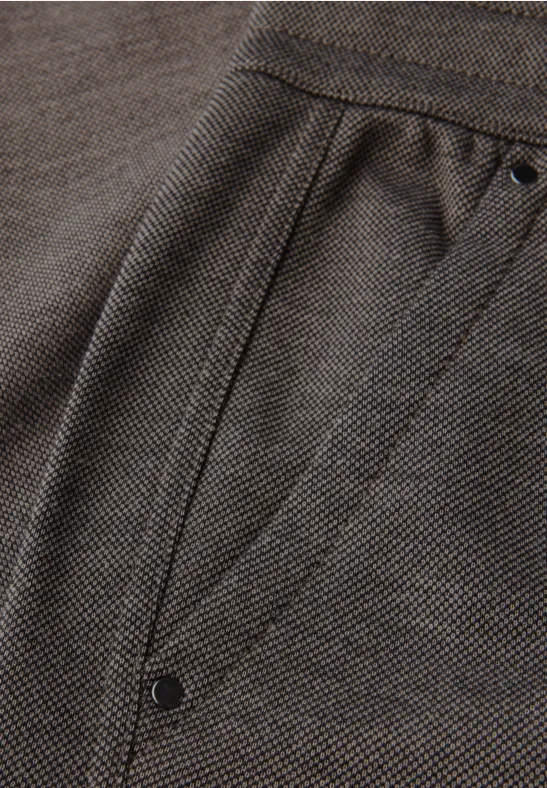 Loose Fit gemêleerde broek deep roast brown