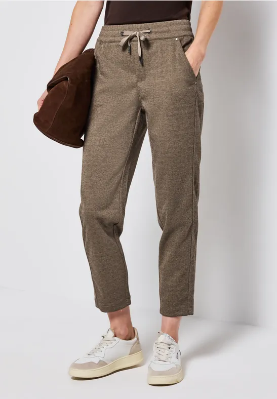 Gestreepte broek bark brown