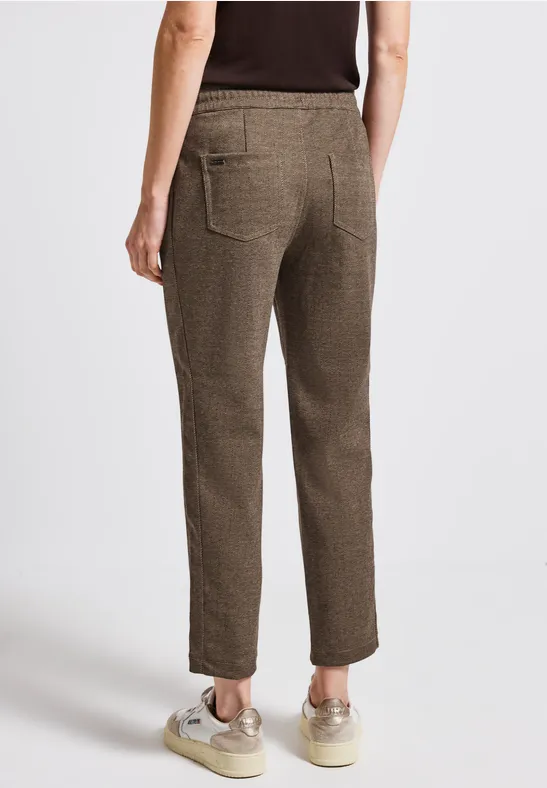 Gestreepte broek bark brown