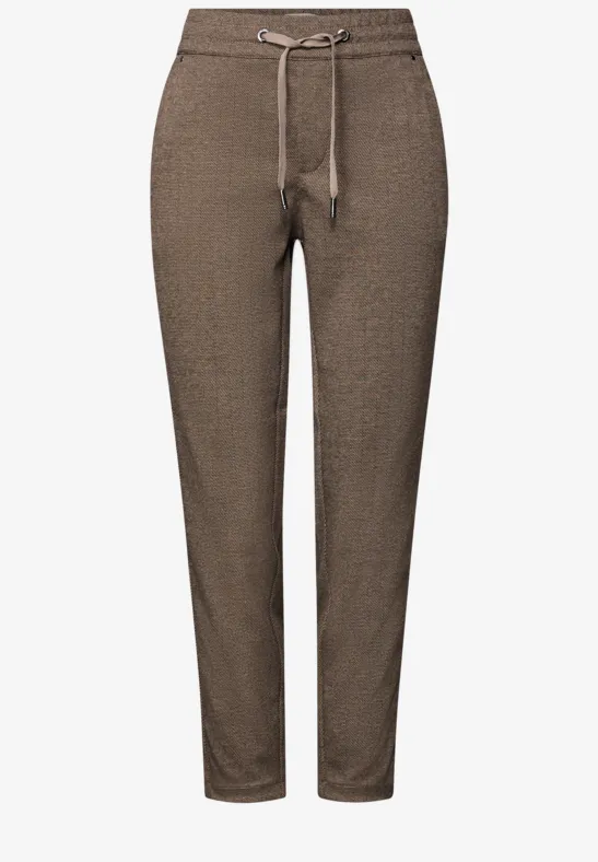 Gestreepte broek bark brown