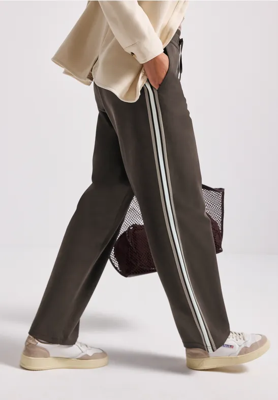 Broek met galonstrepen deep roast brown