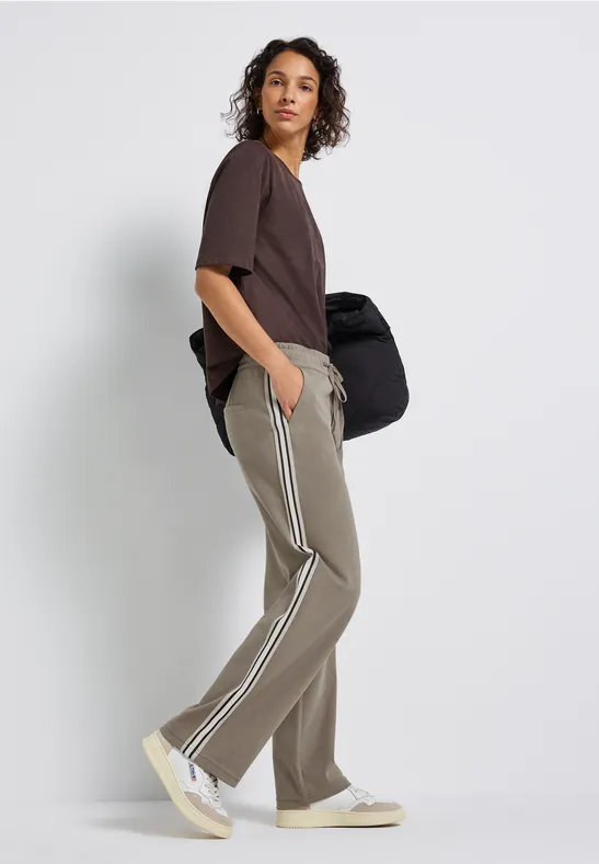 Broek met galonstrepen bark brown