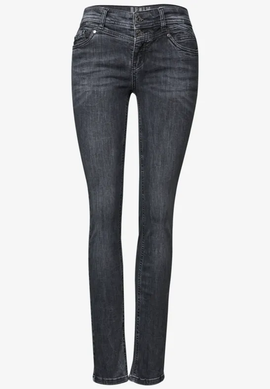 Casual jeans dark steel grey washed