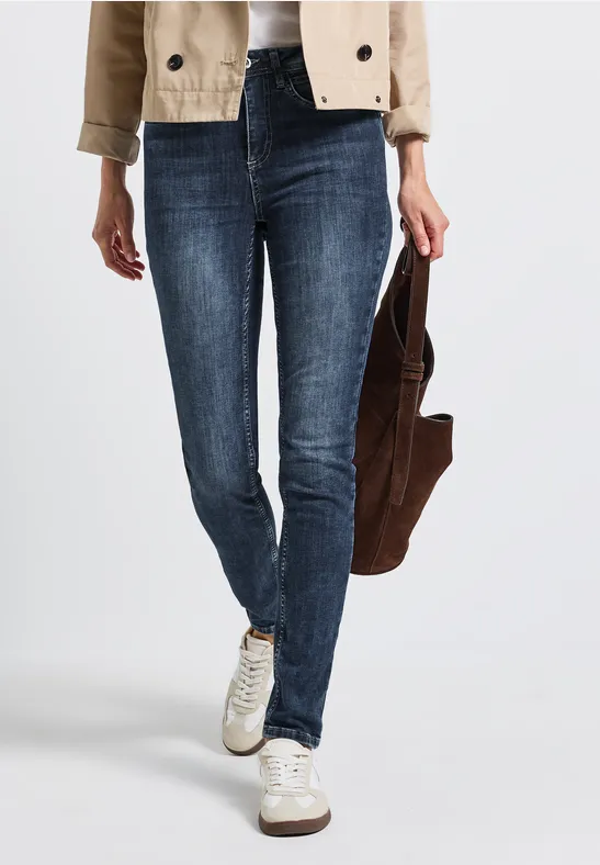 Slim Fit Jeans Dark Blue Random