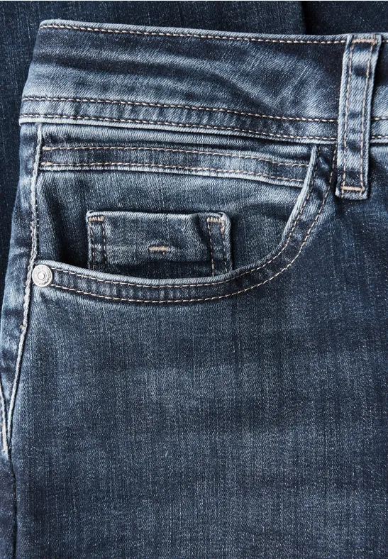 Slim Fit Jeans Dark Blue Random