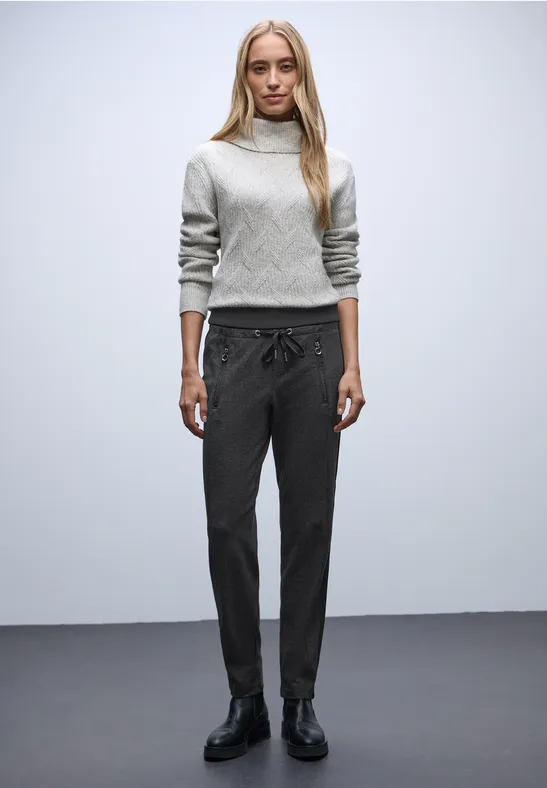 Loose Fit broek met tape Black