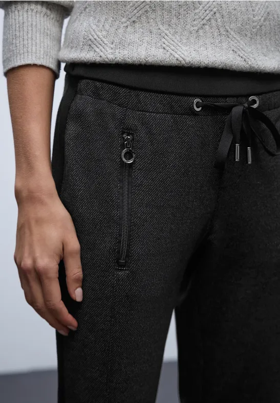 Loose Fit broek met tape Black