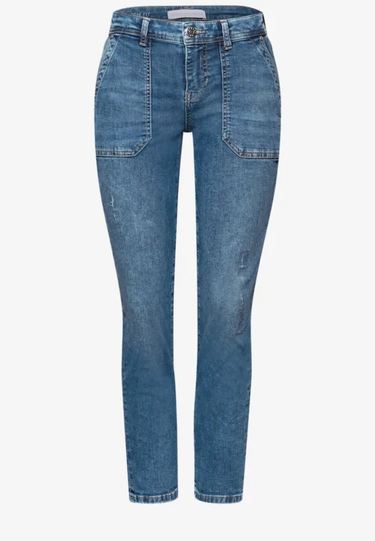 Jeans avec détails destroy Medium Blue Destroy washed