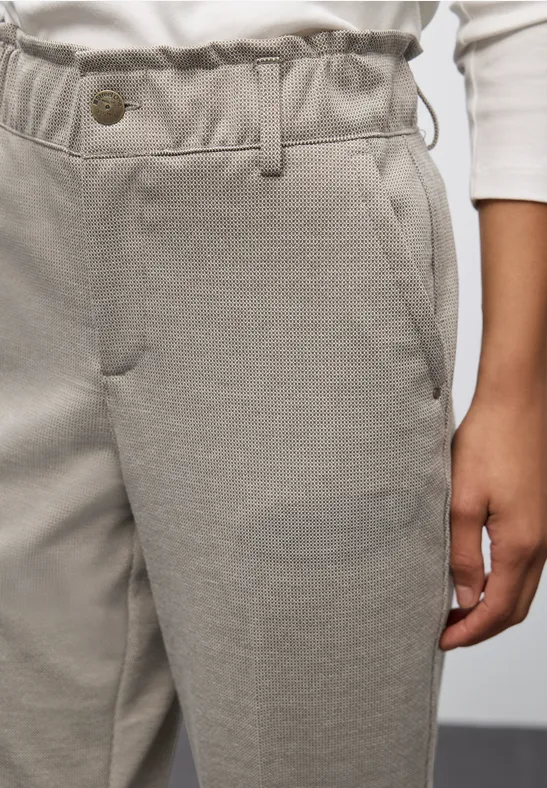 Broek met paperbag jacquard null