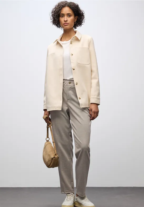 Broek met paperbag jacquard null