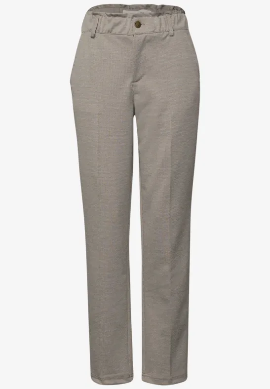 Broek met paperbag jacquard null