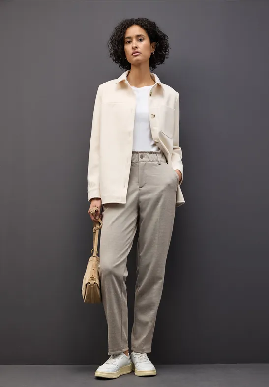 Broek met paperbag jacquard null