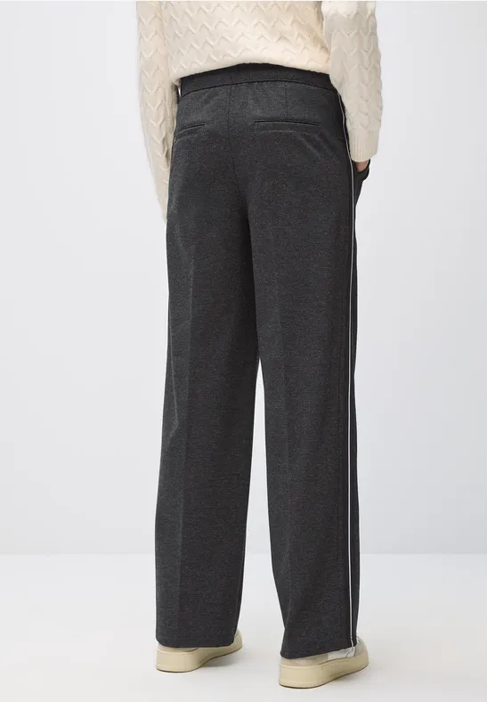 Gemêleerde broek met rechte leg Black