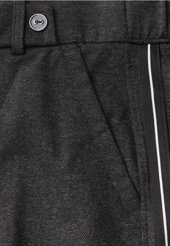Gemêleerde broek met rechte leg Black