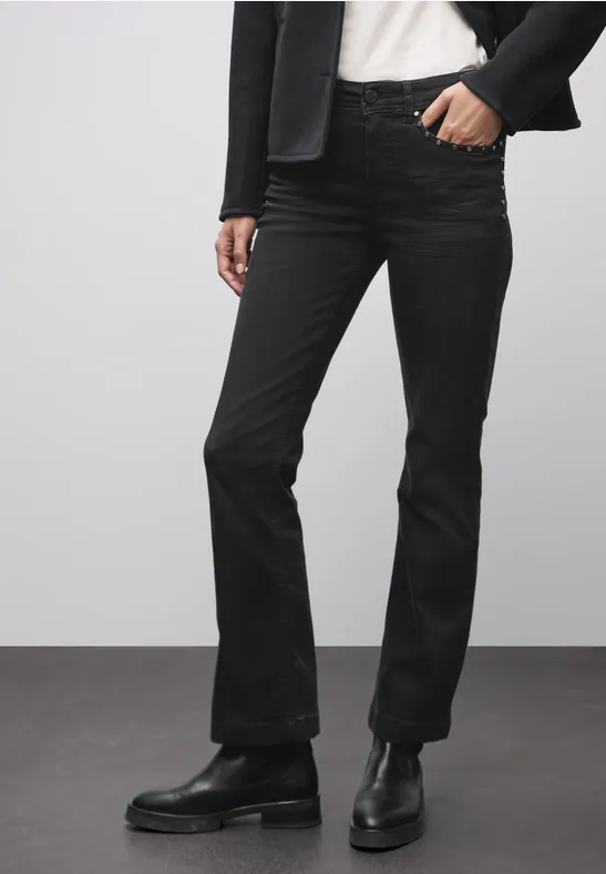 Jeans Bootcut avec rivets Black Washed