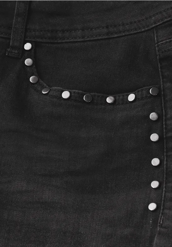 Jeans Bootcut avec rivets Black Washed