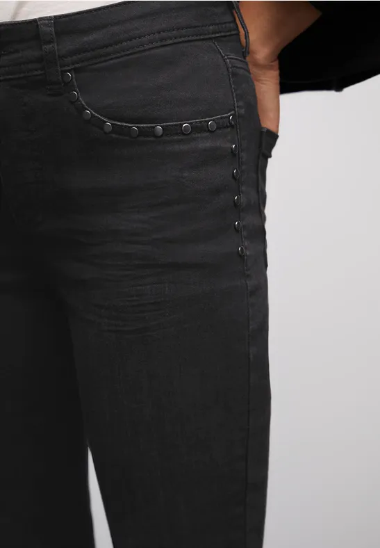 Jeans Bootcut avec rivets Black Washed