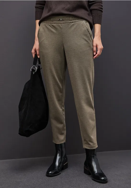 Gemêleerde broek met detail null