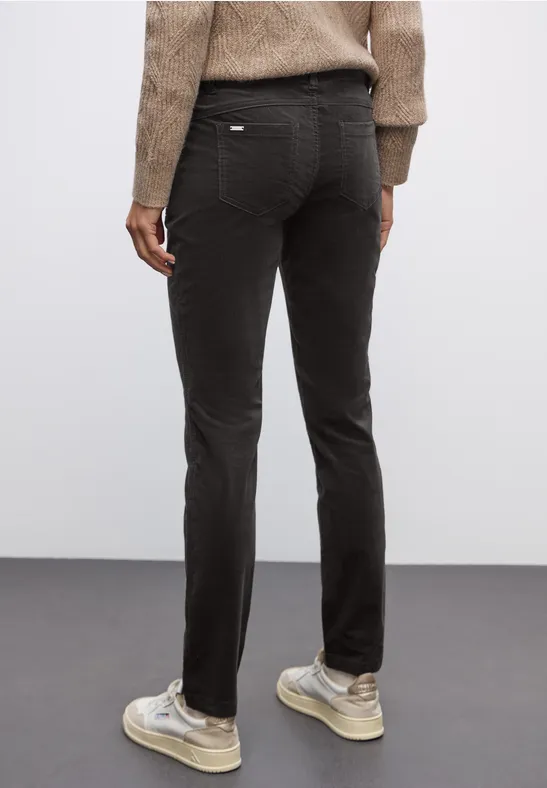 Corduroy broek in casual pasvorm darkest brown
