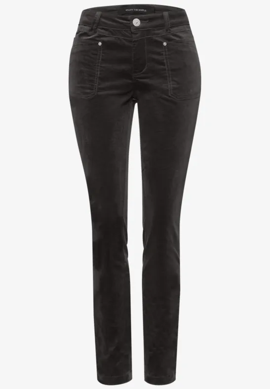 Corduroy broek in casual pasvorm darkest brown