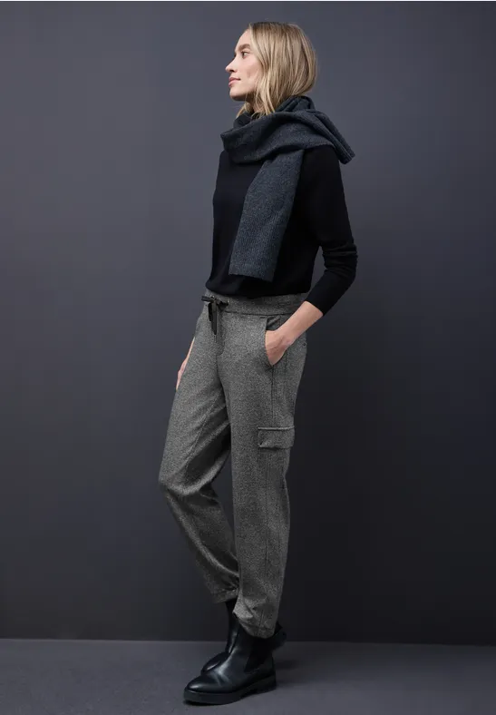 Cargo gemêleerde broek Black