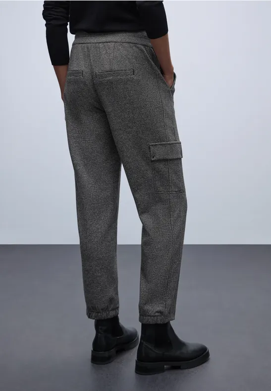 Cargo gemêleerde broek Black