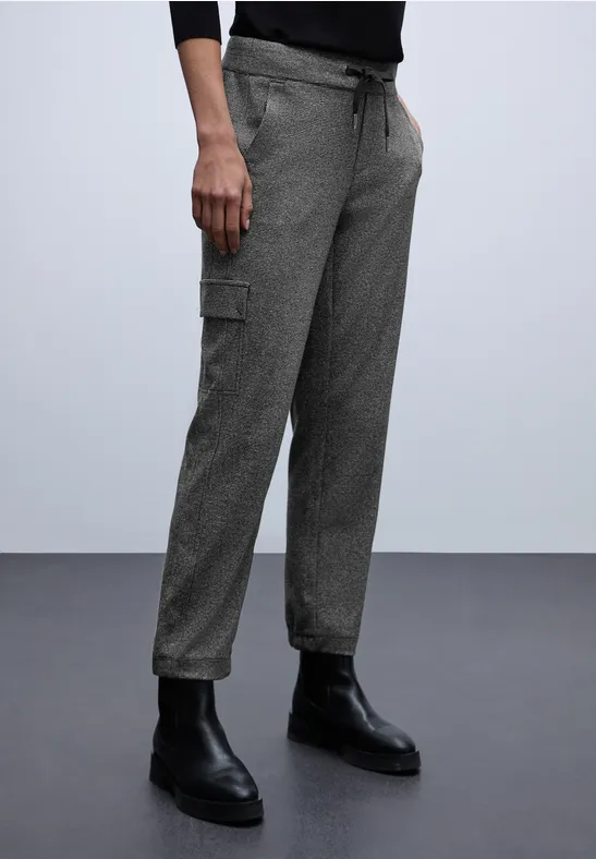 Cargo gemêleerde broek Black
