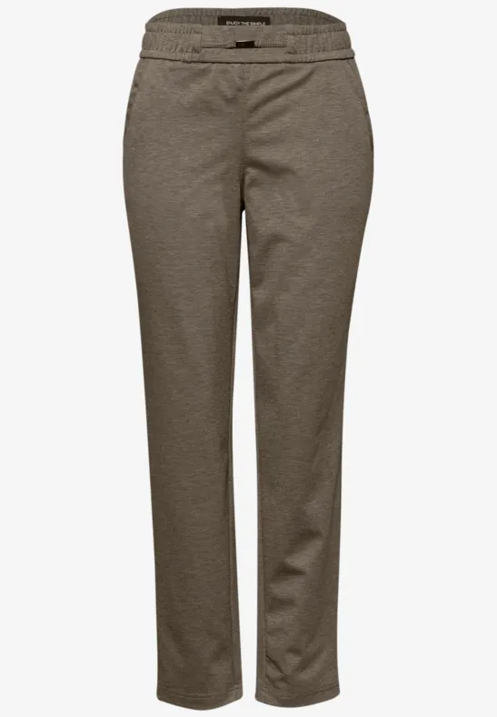 Melange Hose mit Detail darkest brown mel.
