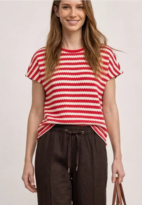 Wide Legs broek in een Loose Fit van linnen espresso brown