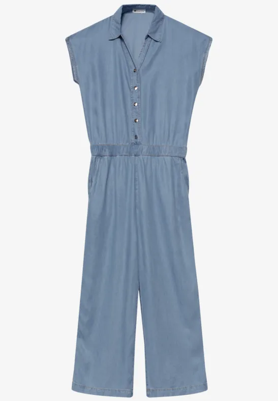 Wide Leg Jumpsuit au look délavé Light Blue soft wash