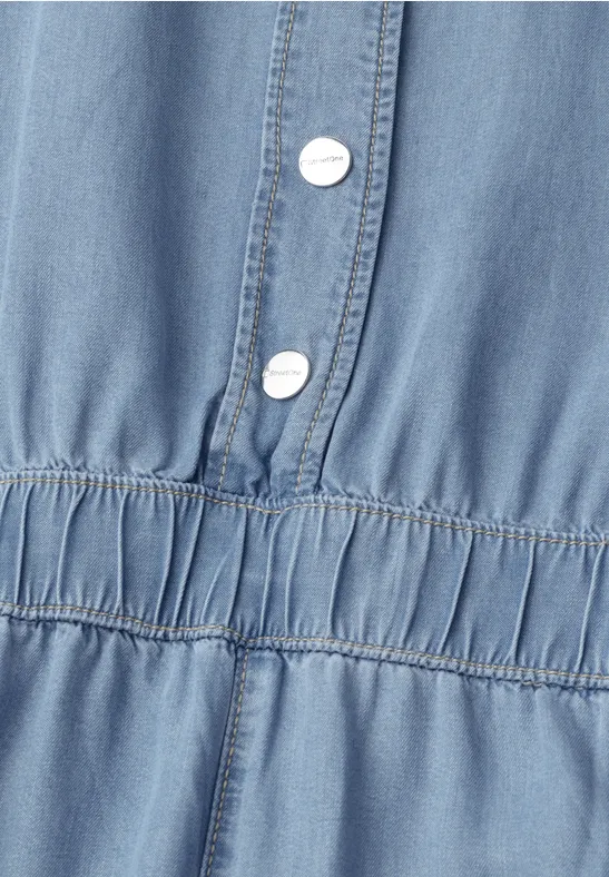 Wide Leg Jumpsuit au look délavé Light Blue soft wash