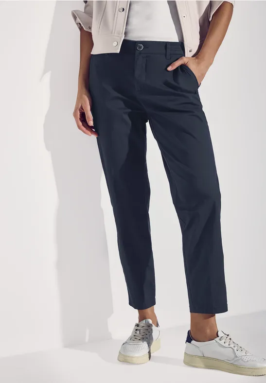 Twill chino broek deep blue