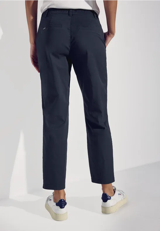 Twill chino broek deep blue